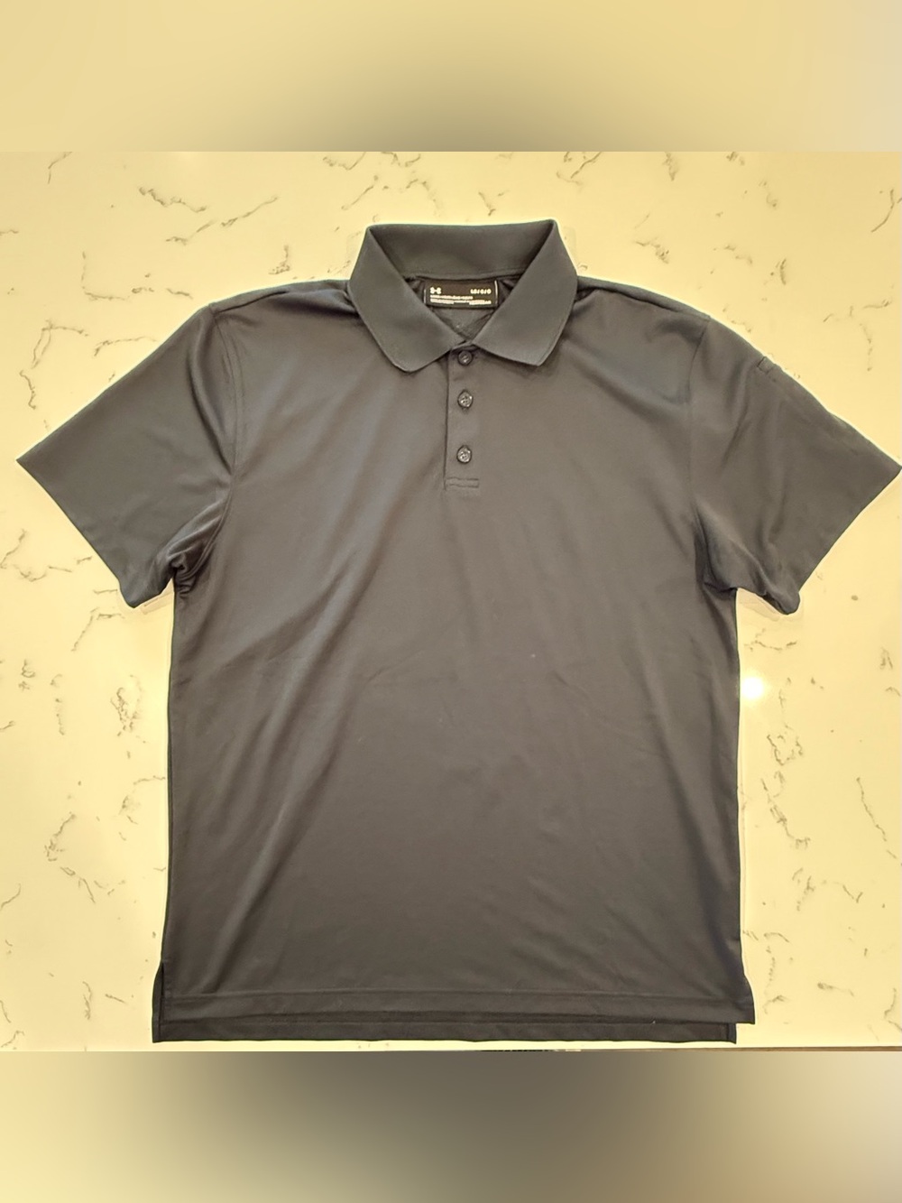 under armour collar polo athletic golf work shirt top men’s size large charcoal